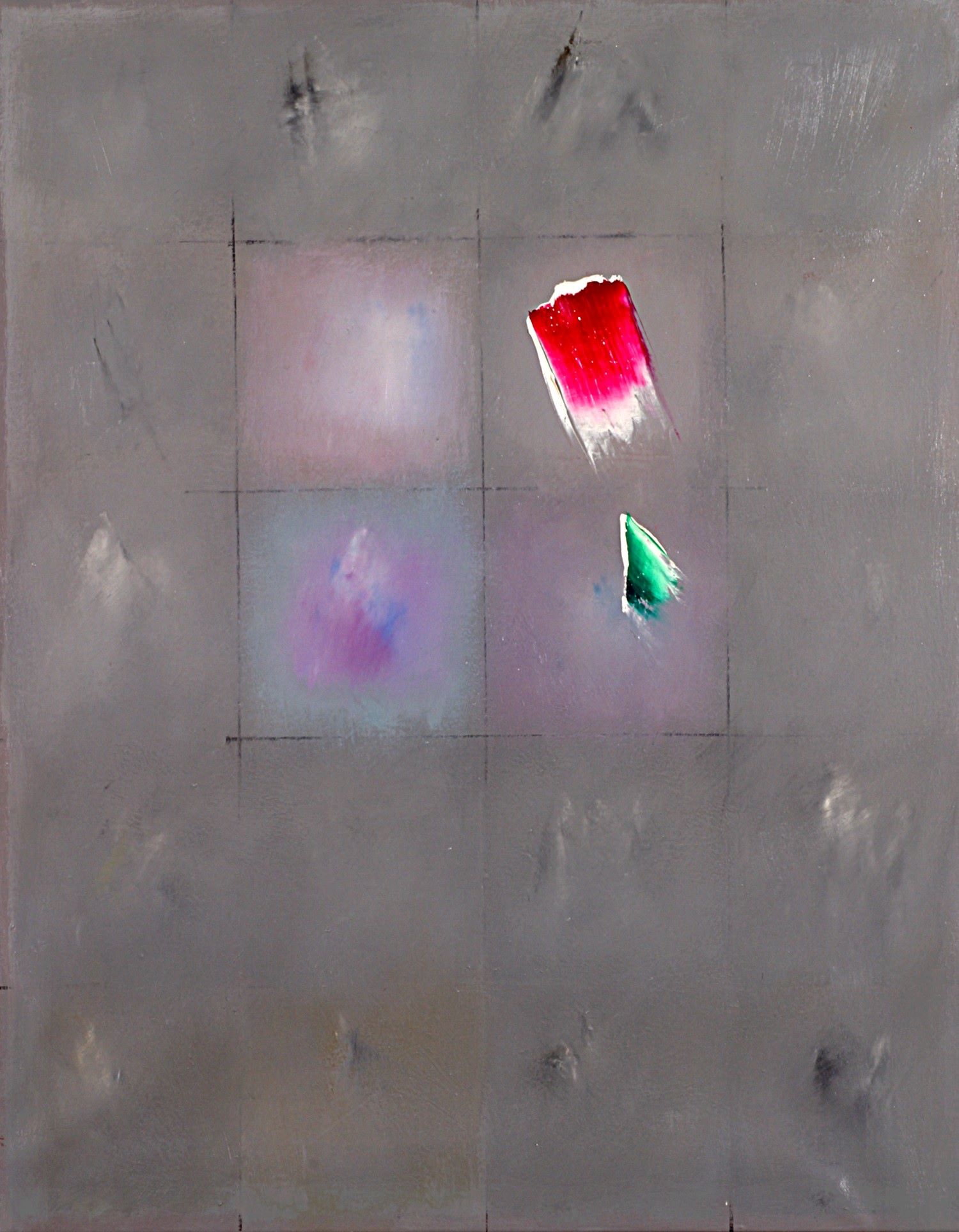 1995 - Architettura del colore in grigio, olio su tela, 95x75 cm