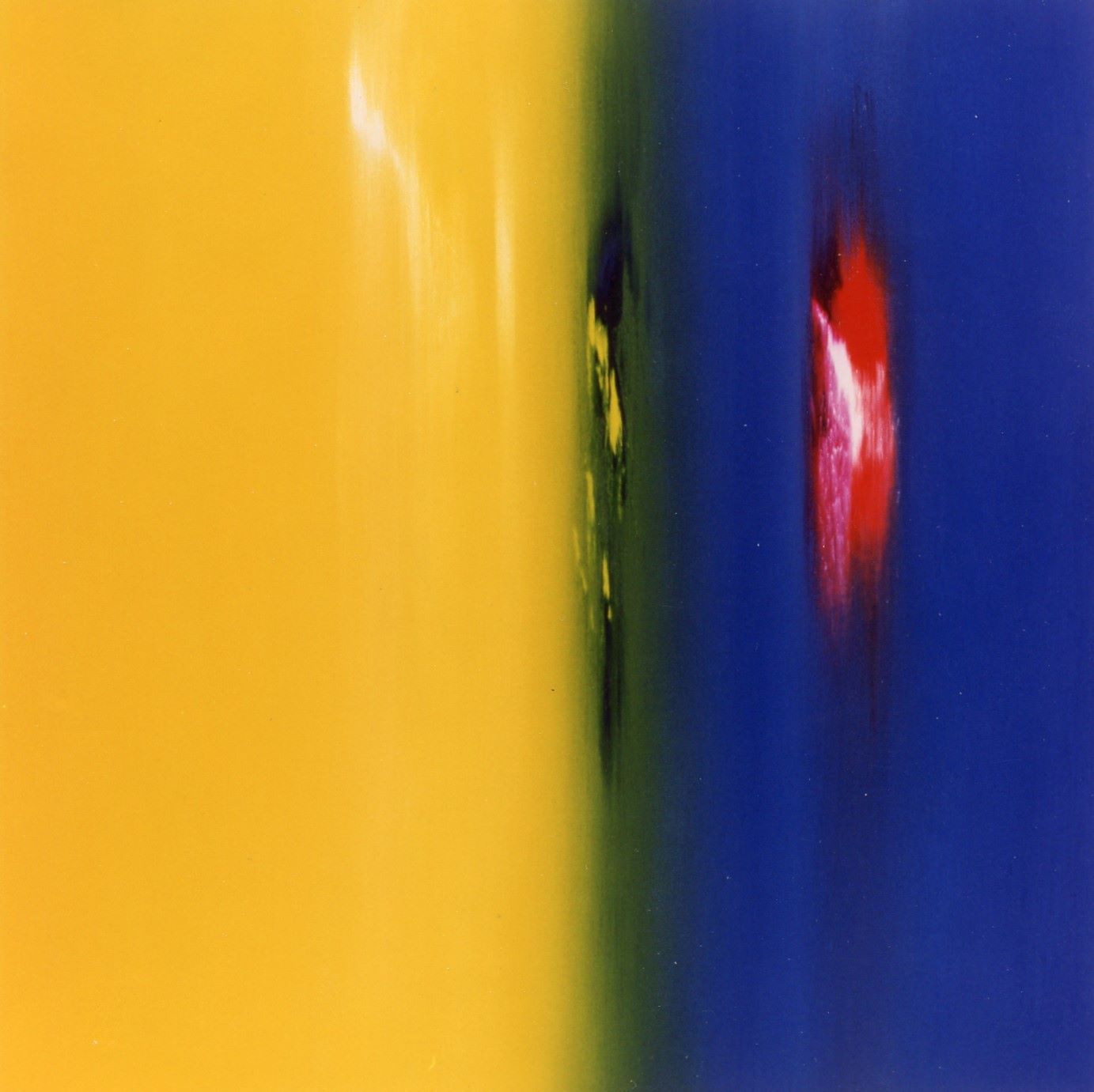 1999 - Il verso del colore in giallo-blu, olio su tela, 100x100 cm